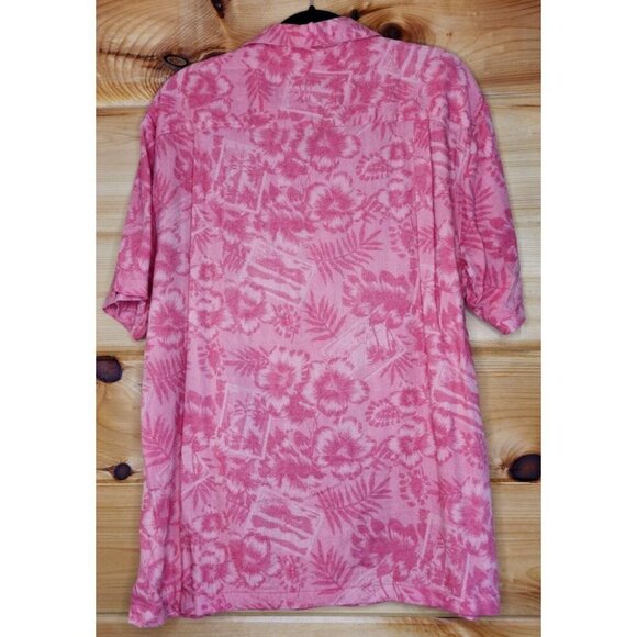 Ocean & Coast Shirt Mens Large Tropical Print Camp Wooden Button Travel - Picture 6 of 16
